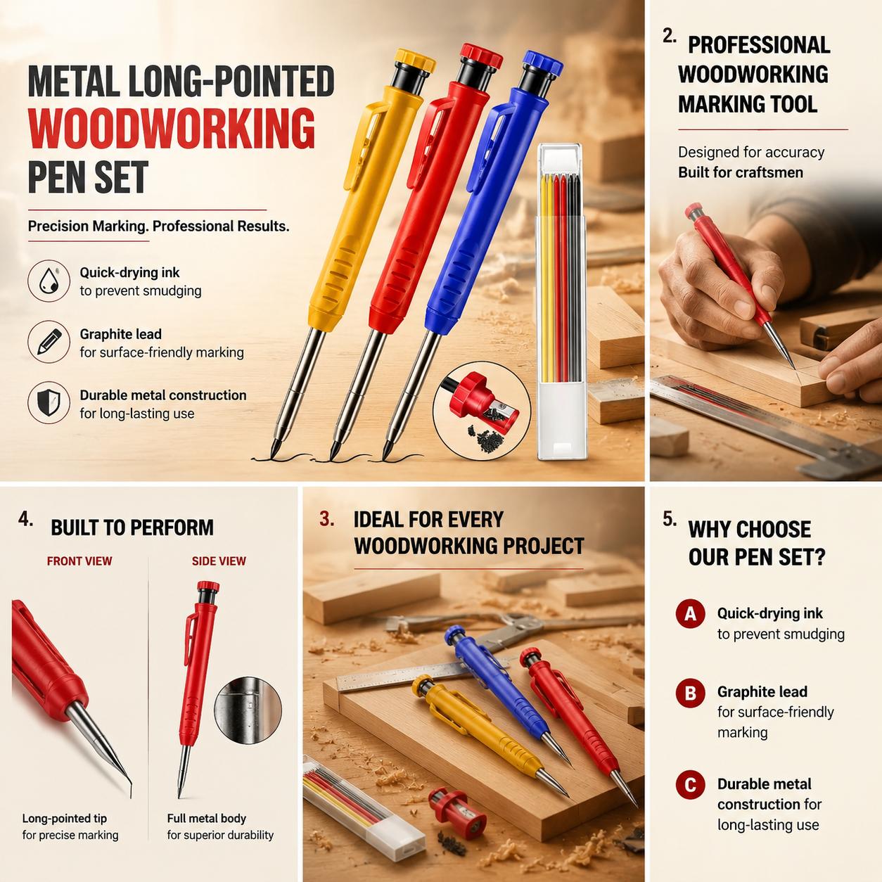 Workshop Tools In Engineering - Профессиональный металлический карандаш с длинным наконечником
